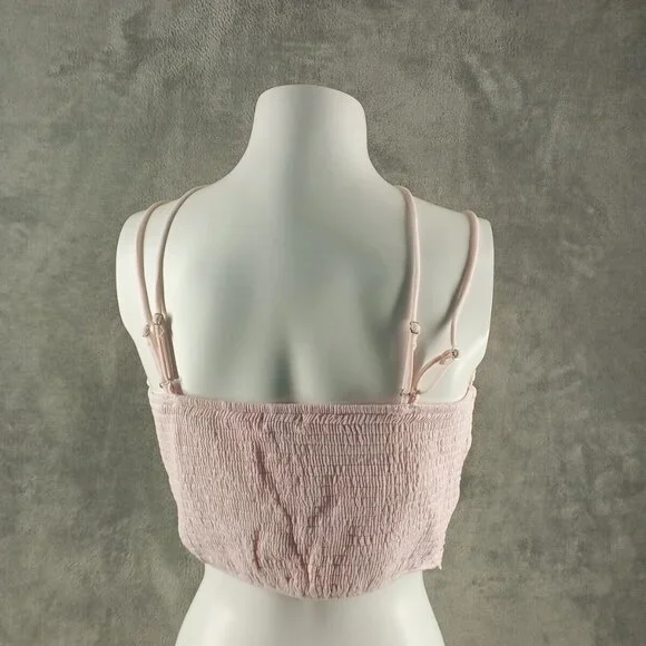 NWT FRANCESCA Mi Ami Bralette Lace Smocked M(8-10) Pink Stra Cross Back - Picture 7 of 12